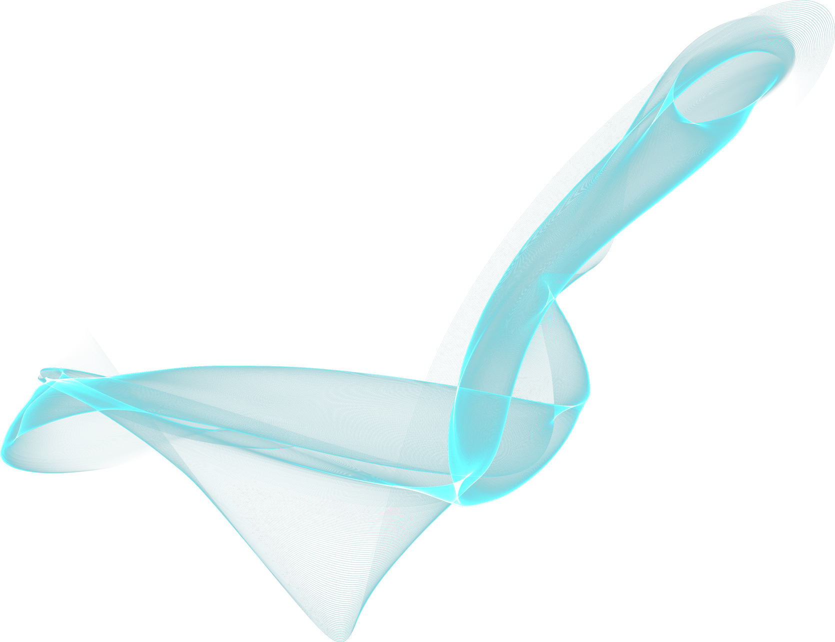 Abstract transparent figure smoke blue