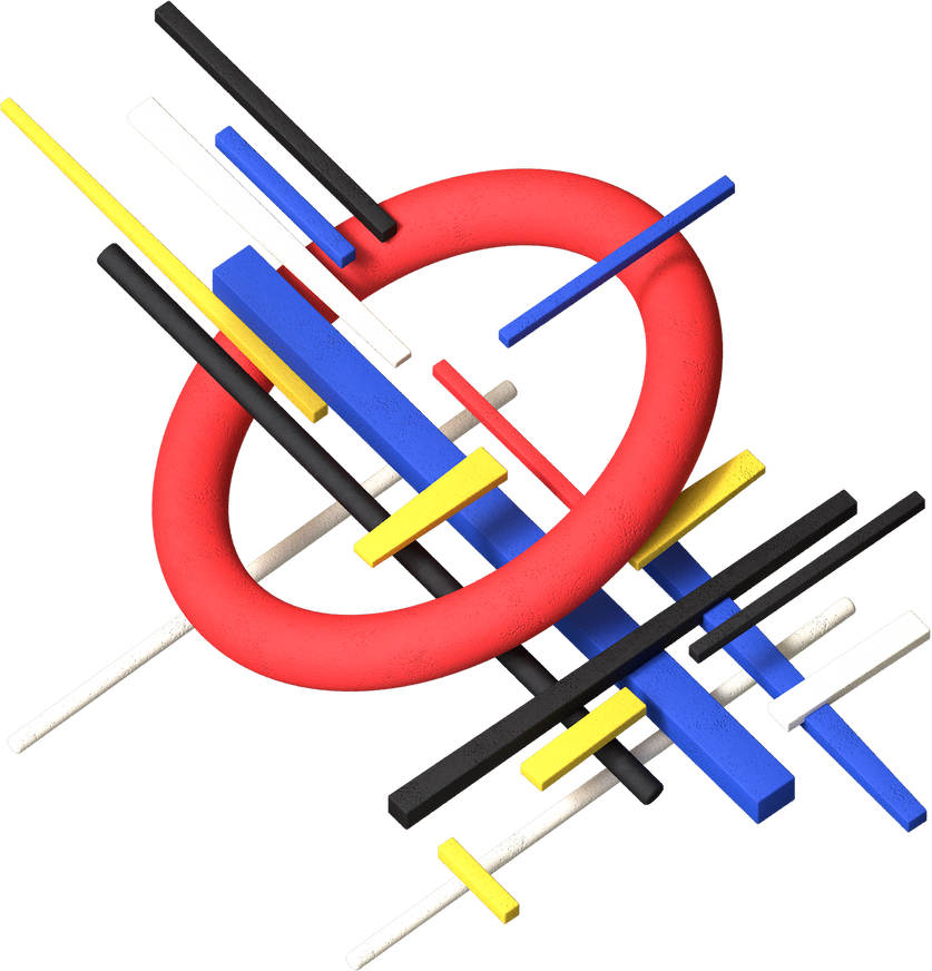 Russian 3D Avant Garde Shapes Ilya Chashnik Dynamic Composition